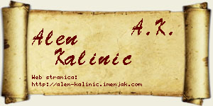 Alen Kalinić vizit kartica